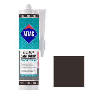 Герметик силіконовий санітарний ATLAS SILIKON ELASTYCZNY 124 темний венге 280ml