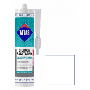 Герметик силіконовий санітарний  ATLAS SILIKON ELASTYCZNY 001 білий  280ml