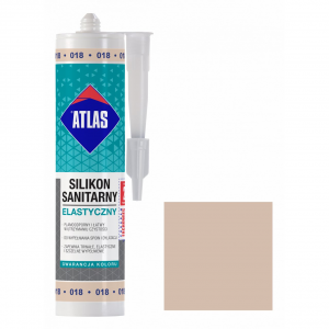 Герметик силіконовий санітарний  ATLAS SILIKON ELASTYCZNY 018 пастельно-бежевий 280ml