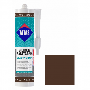 Герметик силіконовий санітарний ATLAS SILIKON ELASTYCZNY 024 темно-коричневий 280ml