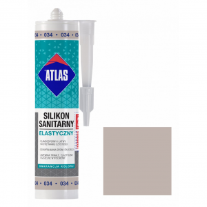 Герметик силіконовий санітарний ATLAS SILIKON ELASTYCZNY 034 світло-сірий  280ml