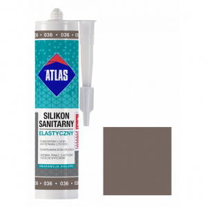 Герметик силіконовий санітарний ATLAS SILIKON ELASTYCZNY 036 темно-сірий 280ml
