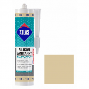 Герметик силіконовий санітарний ATLAS SILIKON ELASTYCZNY 118 жасминовий 280ml