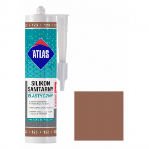 Герметик силіконовий санітарний ATLAS SILIKON ELASTYCZNY 123 світло-коричневий 280ml