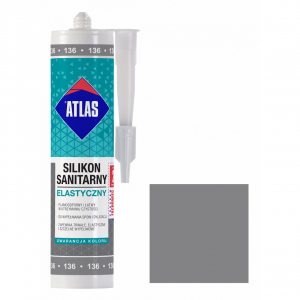 Герметик силіконовий санітарний ATLAS SILIKON ELASTYCZNY 136 сріблястий 280ml