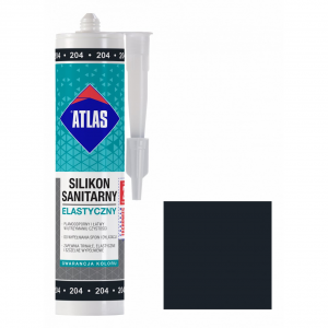 Герметик силіконовий санітарний ATLAS SILIKON ELASTYCZNY 204 чорний 280ml