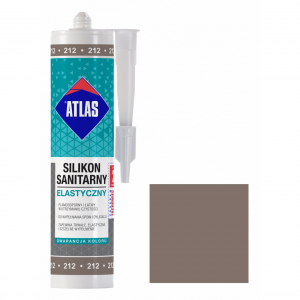 Герметик силіконовий санітарний ATLAS SILIKON ELASTYCZNY 212 сіро-коричневий 280ml