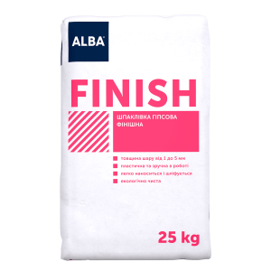 Шпаклівка гіпсова фінішна FINISH АЛЬБА 25 кг 