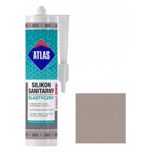 Герметик силіконовий санітарнийATLAS SILIKON ELASTYCZNY 203 стальний 280ml